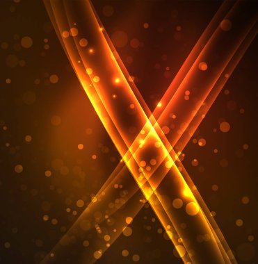 Enerji hatları, karanlıkta parlayan dalgalar vektör arka plan