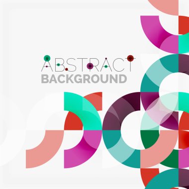 Modern geometrik desen tasarım gri arka plan üzerinde renkli halkalar