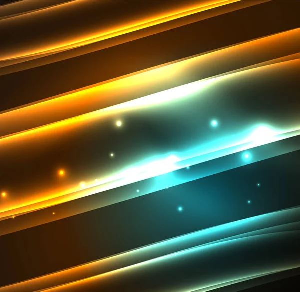 Enerji hatları, karanlıkta parlayan dalgalar vektör arka plan