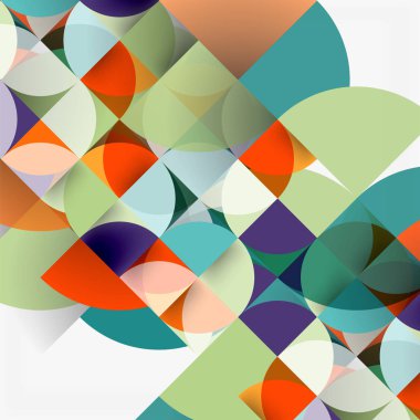 Kağıt daire kesim, mozaik mix geometrik desen tasarım