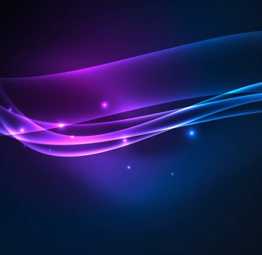 Enerji hatları, karanlıkta parlayan dalgalar vektör arka plan