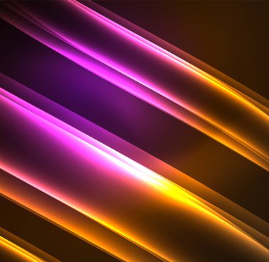 Enerji hatları, karanlıkta parlayan dalgalar vektör arka plan