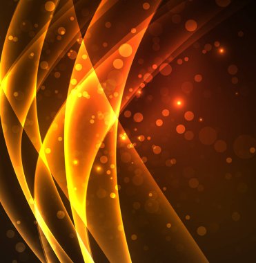 Enerji hatları, karanlıkta parlayan dalgalar vektör arka plan