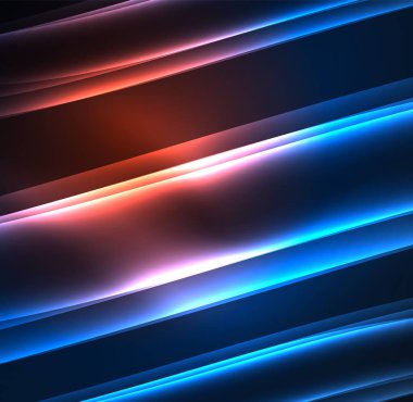 Enerji hatları, karanlıkta parlayan dalgalar vektör arka plan