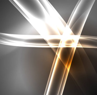 Enerji hatları, karanlıkta parlayan dalgalar vektör arka plan