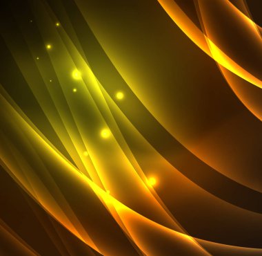 Enerji hatları, karanlıkta parlayan dalgalar vektör arka plan