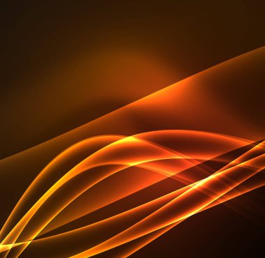 Enerji hatları, karanlıkta parlayan dalgalar vektör arka plan