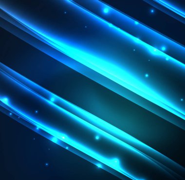 Enerji hatları, karanlıkta parlayan dalgalar vektör arka plan