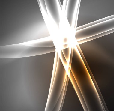 Enerji hatları, karanlıkta parlayan dalgalar vektör arka plan