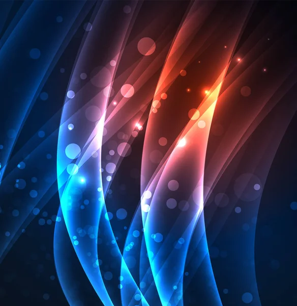 Enerji hatları, karanlıkta parlayan dalgalar vektör arka plan