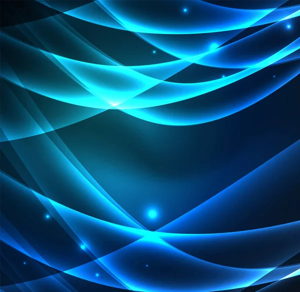 Enerji hatları, karanlıkta parlayan dalgalar vektör arka plan