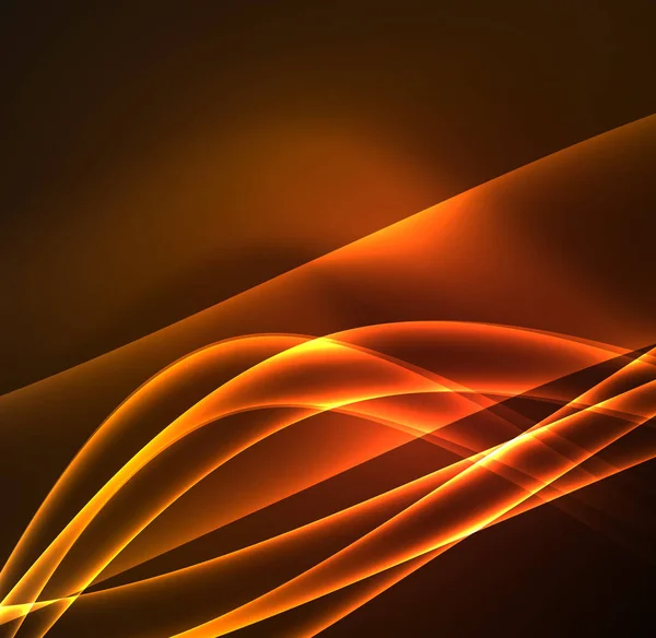 Enerji hatları, karanlıkta parlayan dalgalar vektör arka plan