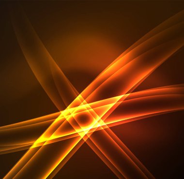 Enerji hatları, karanlıkta parlayan dalgalar vektör arka plan