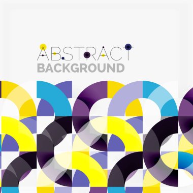 Modern geometrik desen tasarım gri arka plan üzerinde renkli halkalar