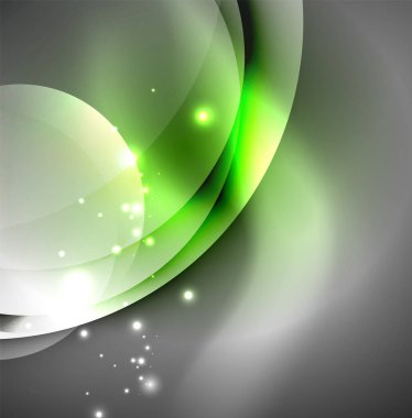 Dijital illüstrasyon, parlayan dalgalar ve daireler