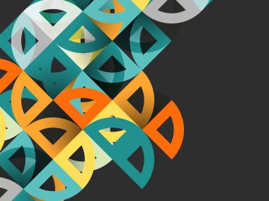 Kağıt daire kesim, mozaik mix geometrik desen tasarım