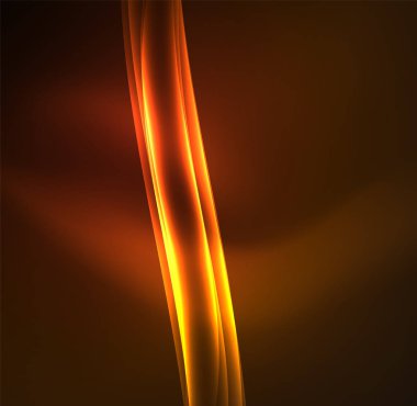 Enerji hatları, karanlıkta parlayan dalgalar vektör arka plan