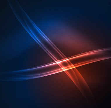 Enerji hatları, karanlıkta parlayan dalgalar vektör arka plan