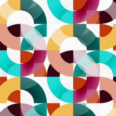 Modern geometrik desen tasarım gri arka plan üzerinde renkli halkalar