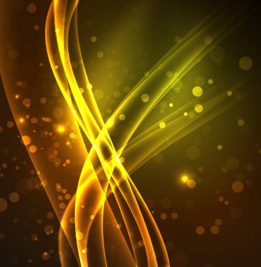 Enerji hatları, karanlıkta parlayan dalgalar vektör arka plan