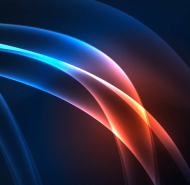 Enerji hatları, karanlıkta parlayan dalgalar vektör arka plan