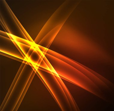 Enerji hatları, karanlıkta parlayan dalgalar vektör arka plan