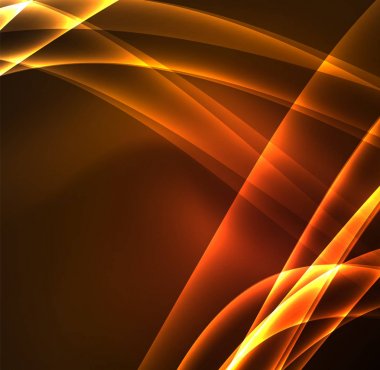 Enerji hatları, karanlıkta parlayan dalgalar vektör arka plan