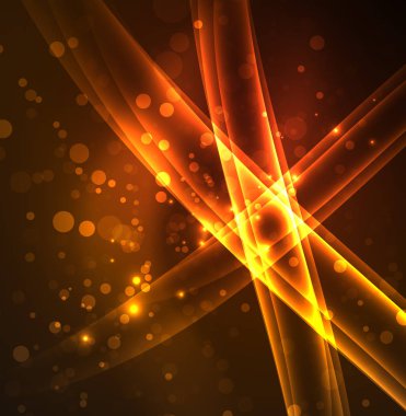 Enerji hatları, karanlıkta parlayan dalgalar vektör arka plan