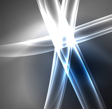 Enerji hatları, karanlıkta parlayan dalgalar vektör arka plan