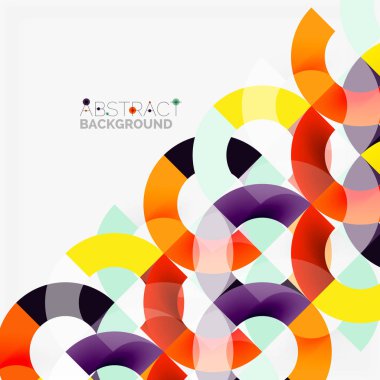 Modern geometrik desen tasarım gri arka plan üzerinde renkli halkalar