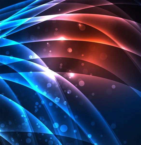 Enerji hatları, karanlıkta parlayan dalgalar vektör arka plan