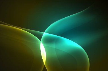 Karanlıkta parlayan dumanlı dalgalar