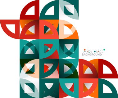 Kağıt daire kesim, mozaik mix geometrik desen tasarım