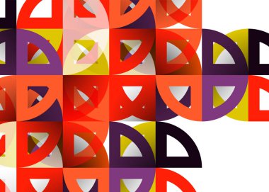 Kağıt daire kesim, mozaik mix geometrik desen tasarım