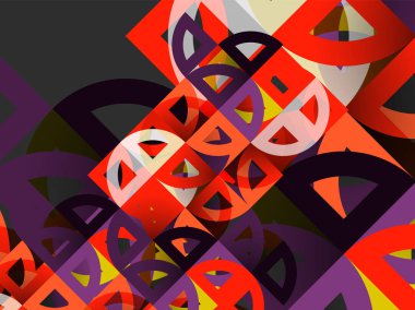 Kağıt daire kesim, mozaik mix geometrik desen tasarım