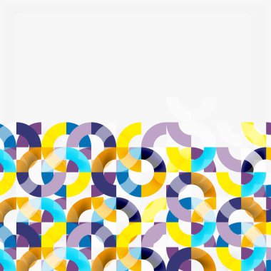 Modern geometrik desen tasarım gri arka plan üzerinde renkli halkalar