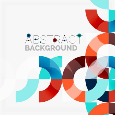 Modern geometrik desen tasarım gri arka plan üzerinde renkli halkalar