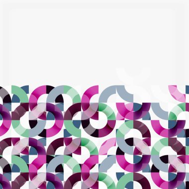 Modern geometrik desen tasarım gri arka plan üzerinde renkli halkalar