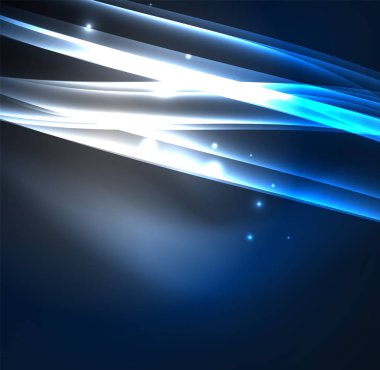 Enerji hatları, karanlıkta parlayan dalgalar vektör arka plan