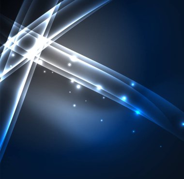 Enerji hatları, karanlıkta parlayan dalgalar vektör arka plan