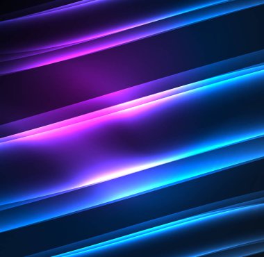 Enerji hatları, karanlıkta parlayan dalgalar vektör arka plan