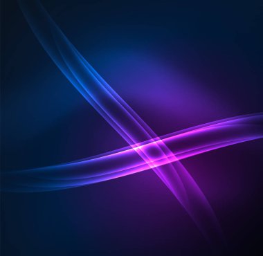 Enerji hatları, karanlıkta parlayan dalgalar vektör arka plan