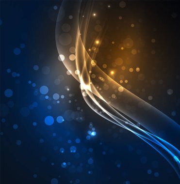 Enerji hatları, karanlıkta parlayan dalgalar vektör arka plan