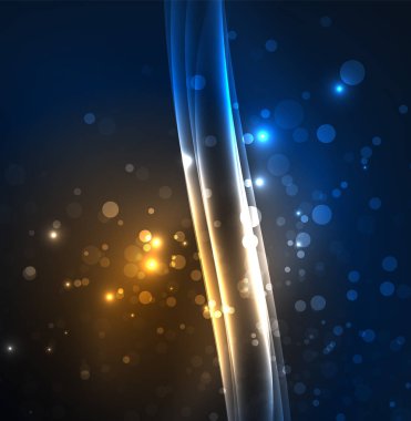 Enerji hatları, karanlıkta parlayan dalgalar vektör arka plan