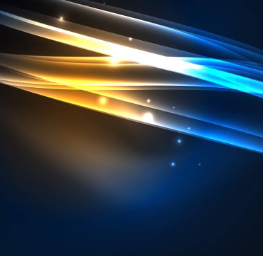 Enerji hatları, karanlıkta parlayan dalgalar vektör arka plan