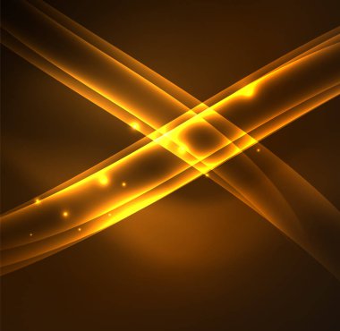 Enerji hatları, karanlıkta parlayan dalgalar vektör arka plan