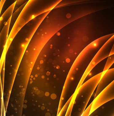 Enerji hatları, karanlıkta parlayan dalgalar vektör arka plan