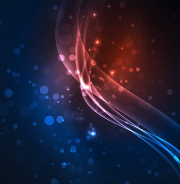 Enerji hatları, karanlıkta parlayan dalgalar vektör arka plan