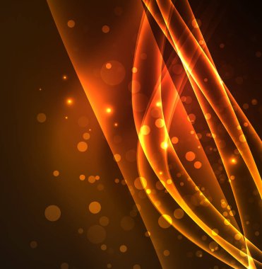 Enerji hatları, karanlıkta parlayan dalgalar vektör arka plan