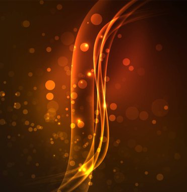 Enerji hatları, karanlıkta parlayan dalgalar vektör arka plan